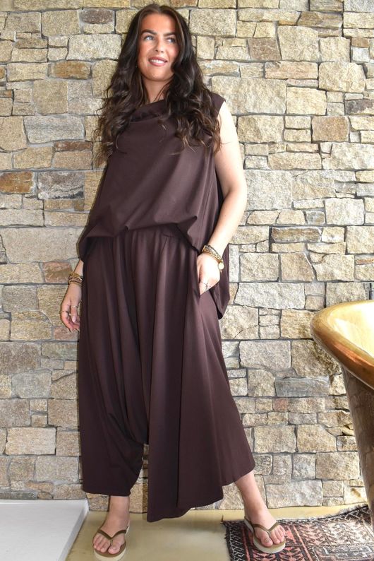 Oscar Drape Trapeze Tank Chocolate